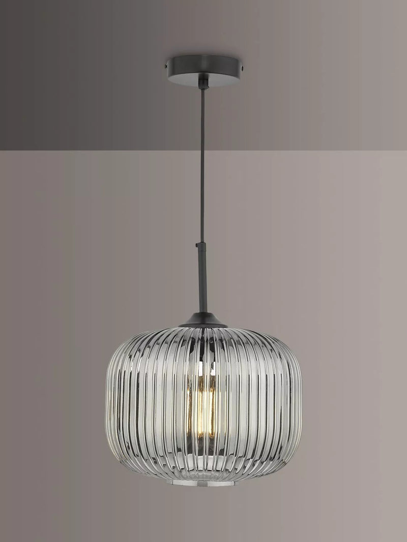 Där Demarius smoked glass pendant light, imported from the UK