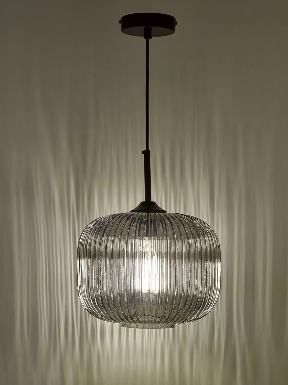 Där Demarius smoked glass pendant light, imported from the UK