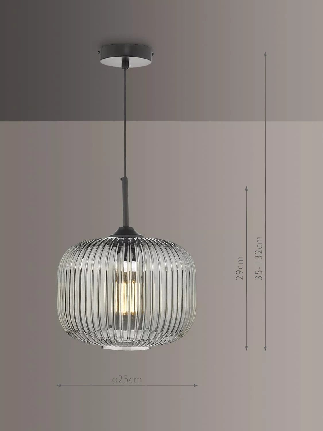 Där Demarius smoked glass pendant light, imported from the UK