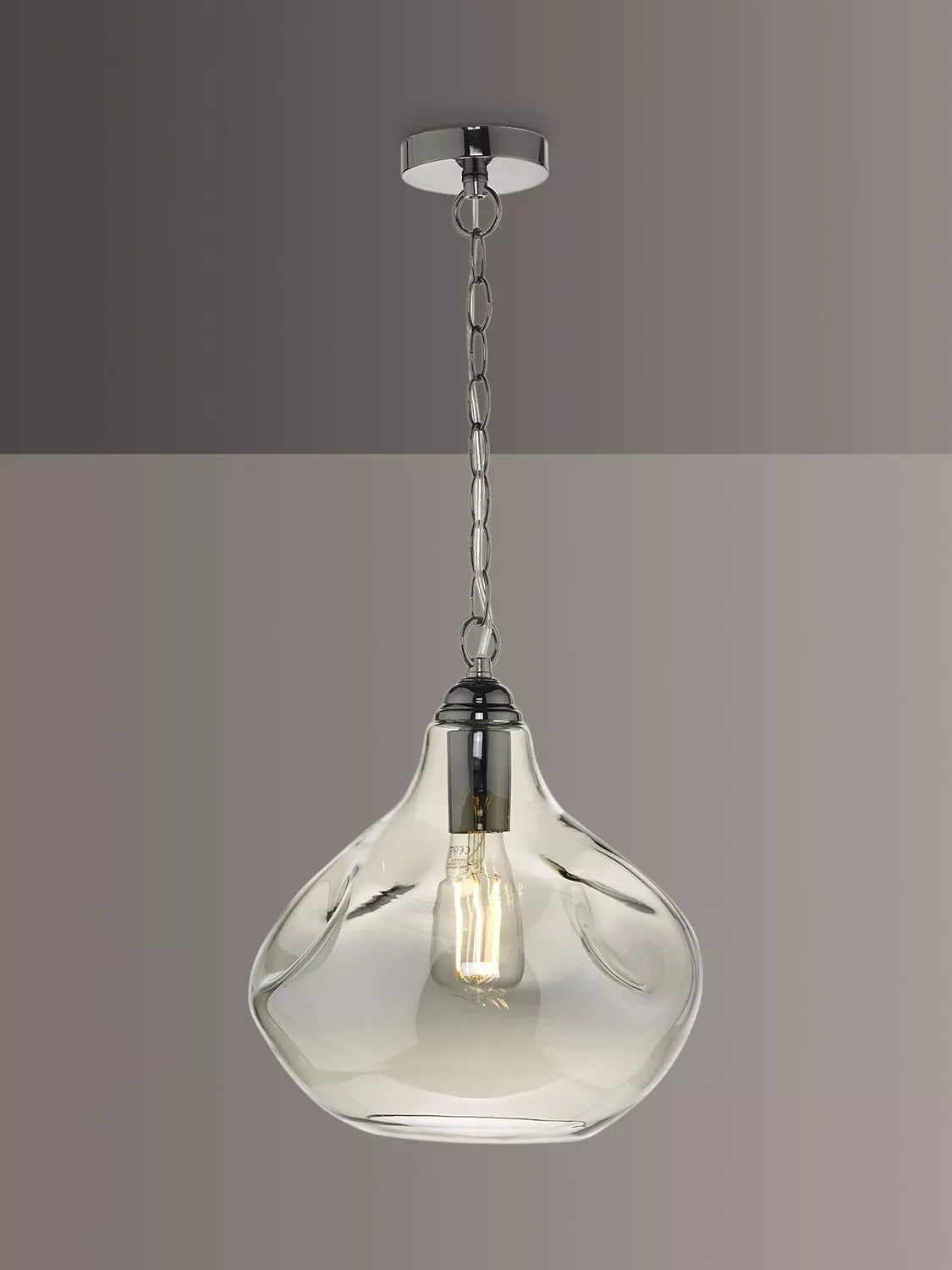 Där smoked glass pendant light with black chrome details (British brand)