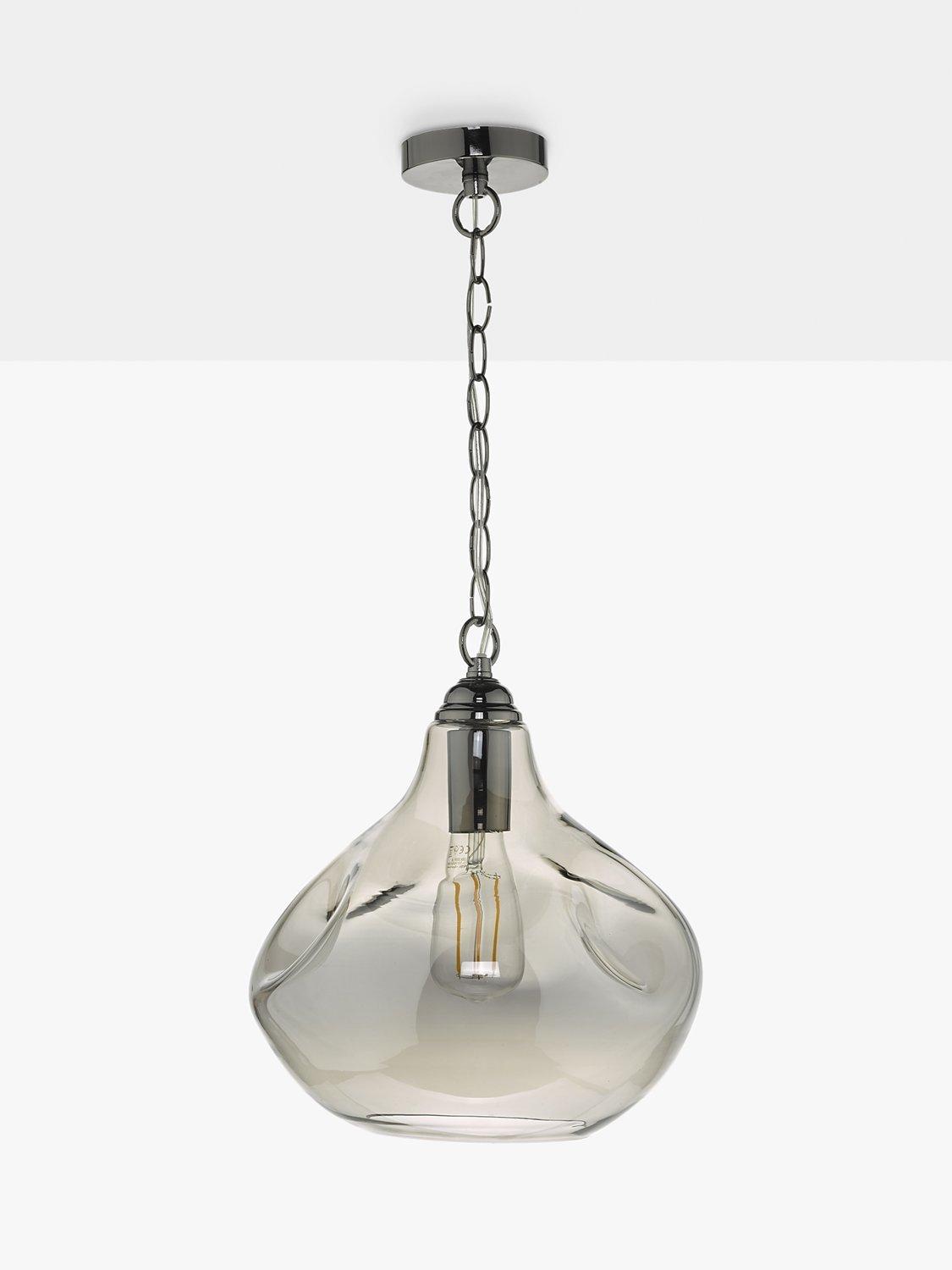 Där smoked glass pendant light with black chrome details (British brand)