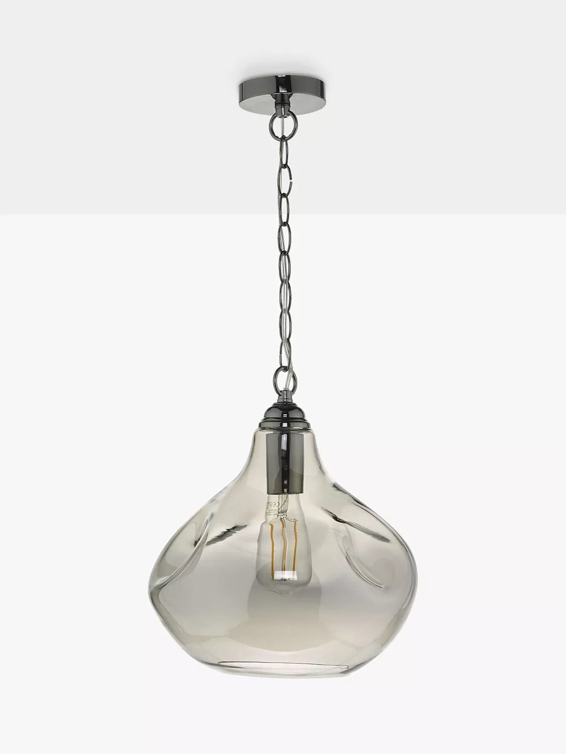 Där smoked glass pendant light with black chrome details (British brand)