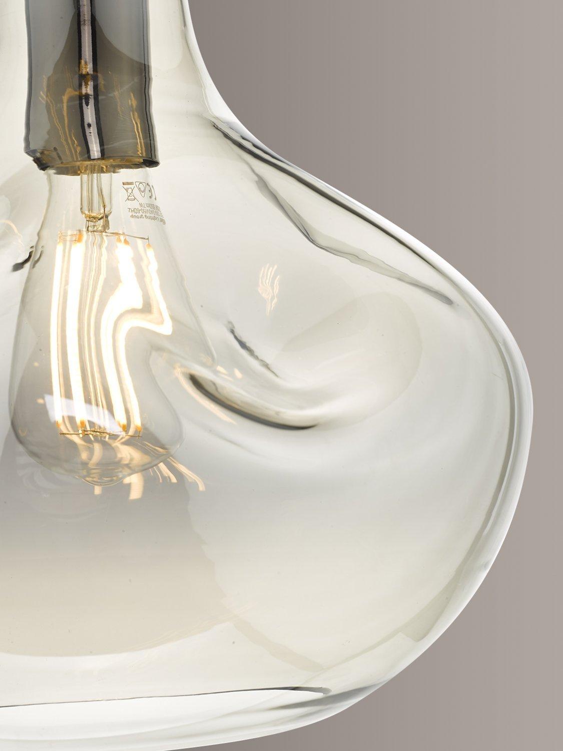 Där smoked glass pendant light with black chrome details (British brand)