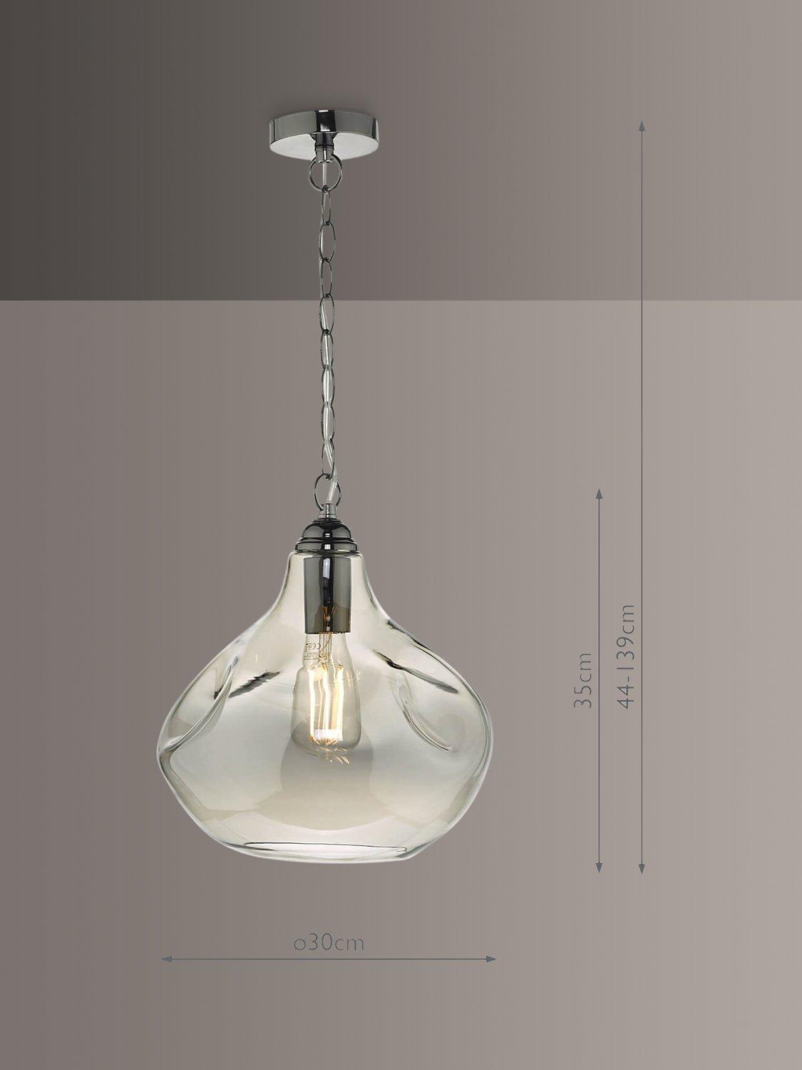 Där smoked glass pendant light with black chrome details (British brand)