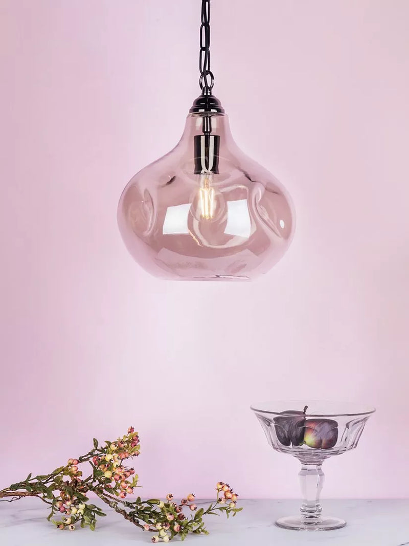 Där smoked glass pendant light with black chrome details (British brand)