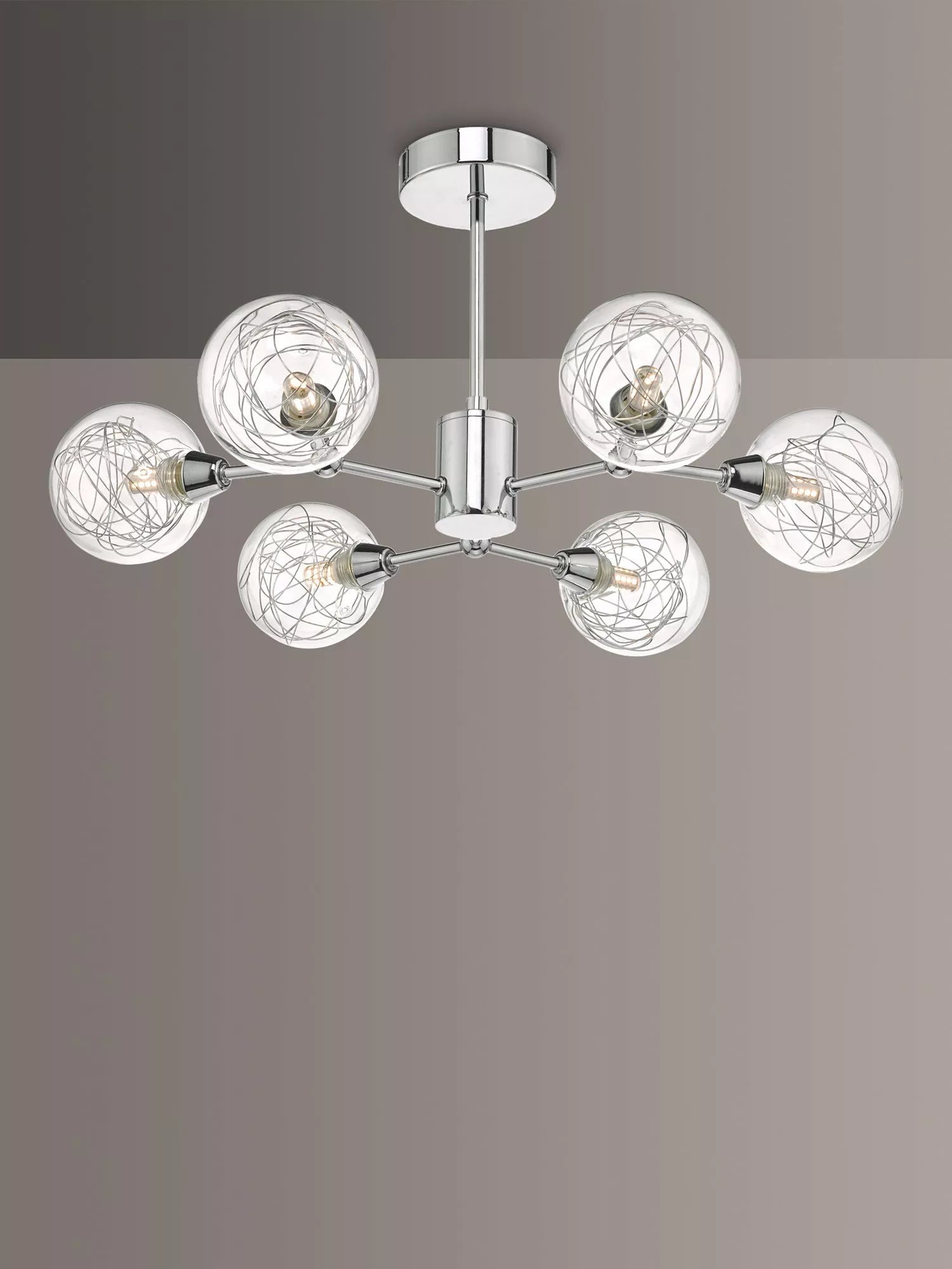 Där Tyka semi flush ceiling light polished chrome, imported from the UK