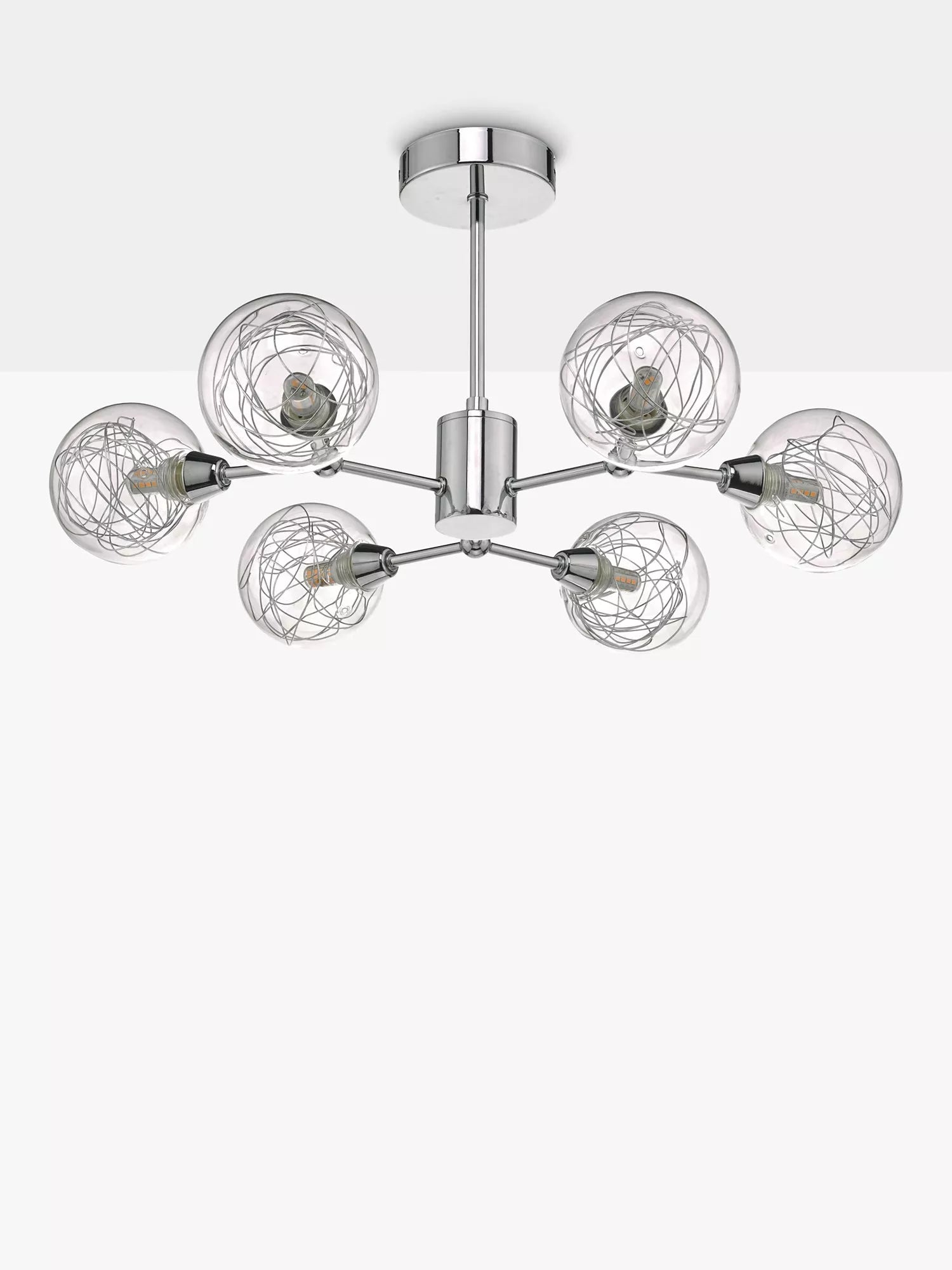 Där Tyka semi flush ceiling light polished chrome, imported from the UK