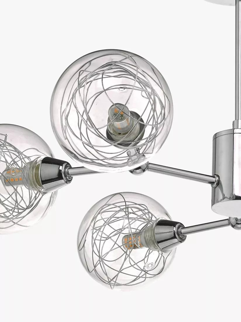Där Tyka semi flush ceiling light polished chrome, imported from the UK