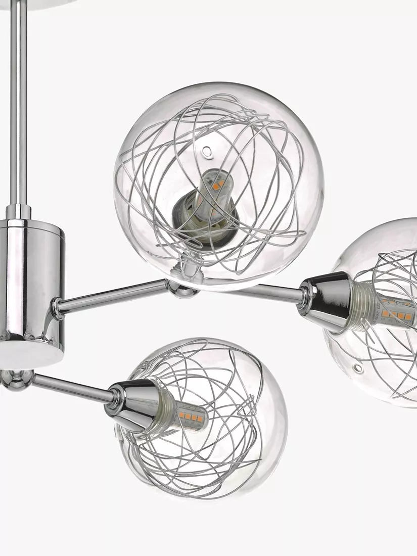 Där Tyka semi flush ceiling light polished chrome, imported from the UK