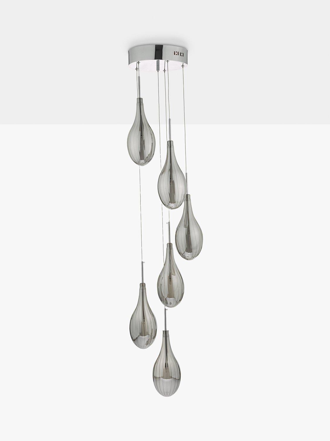Där Seta cluster pendant ceiling light with smoked glass shades - British product