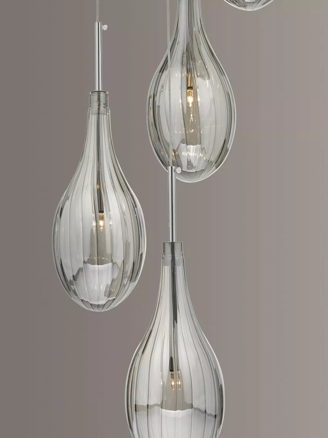 Där Seta cluster pendant ceiling light with smoked glass shades - British product
