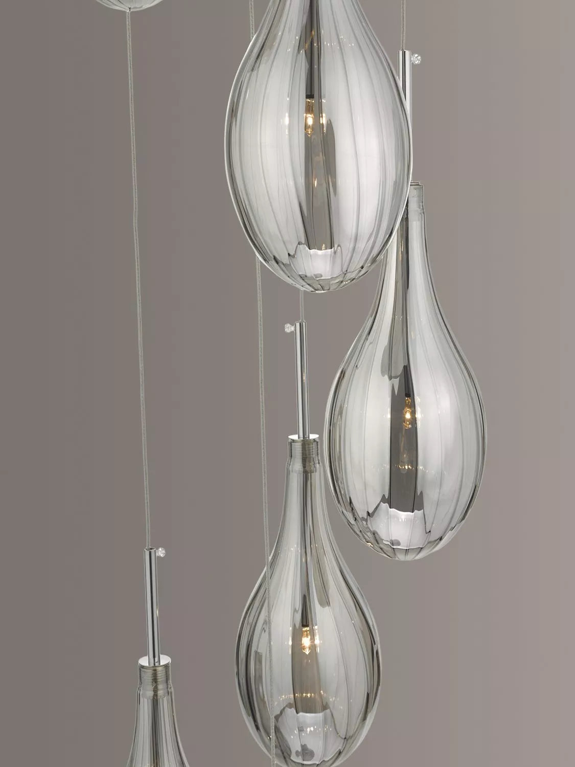 Där Seta cluster pendant ceiling light with smoked glass shades - British product