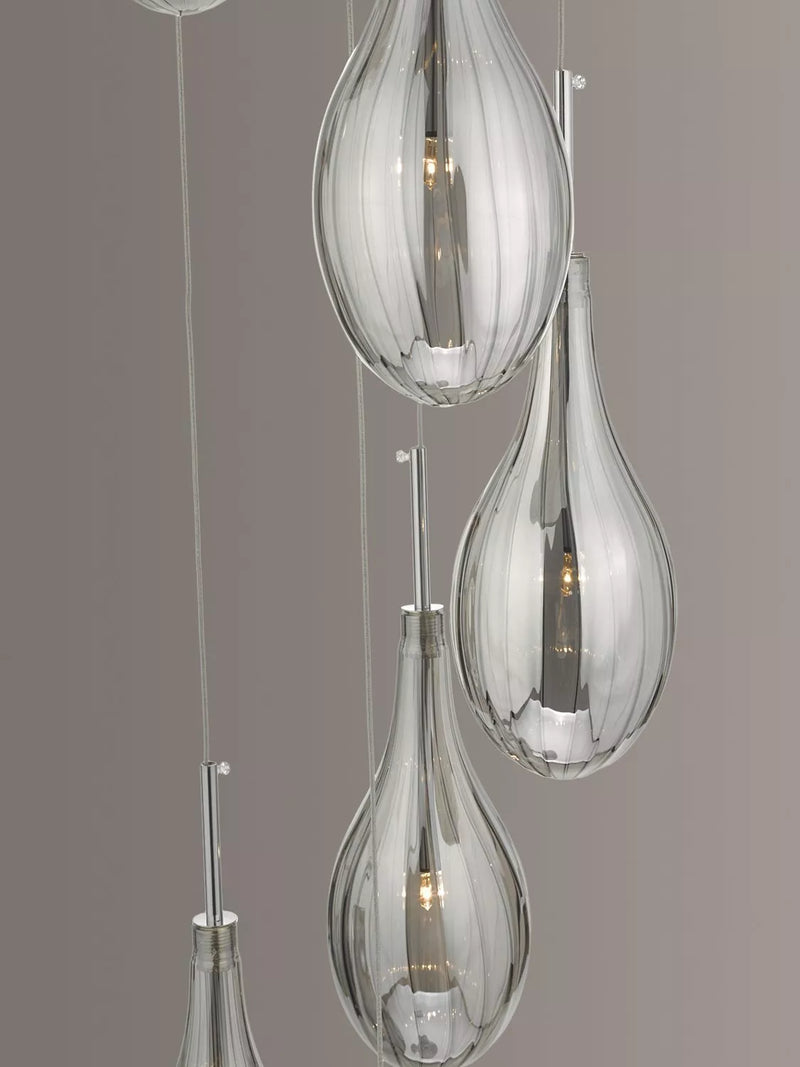 Där Seta cluster pendant ceiling light with smoked glass shades - British product