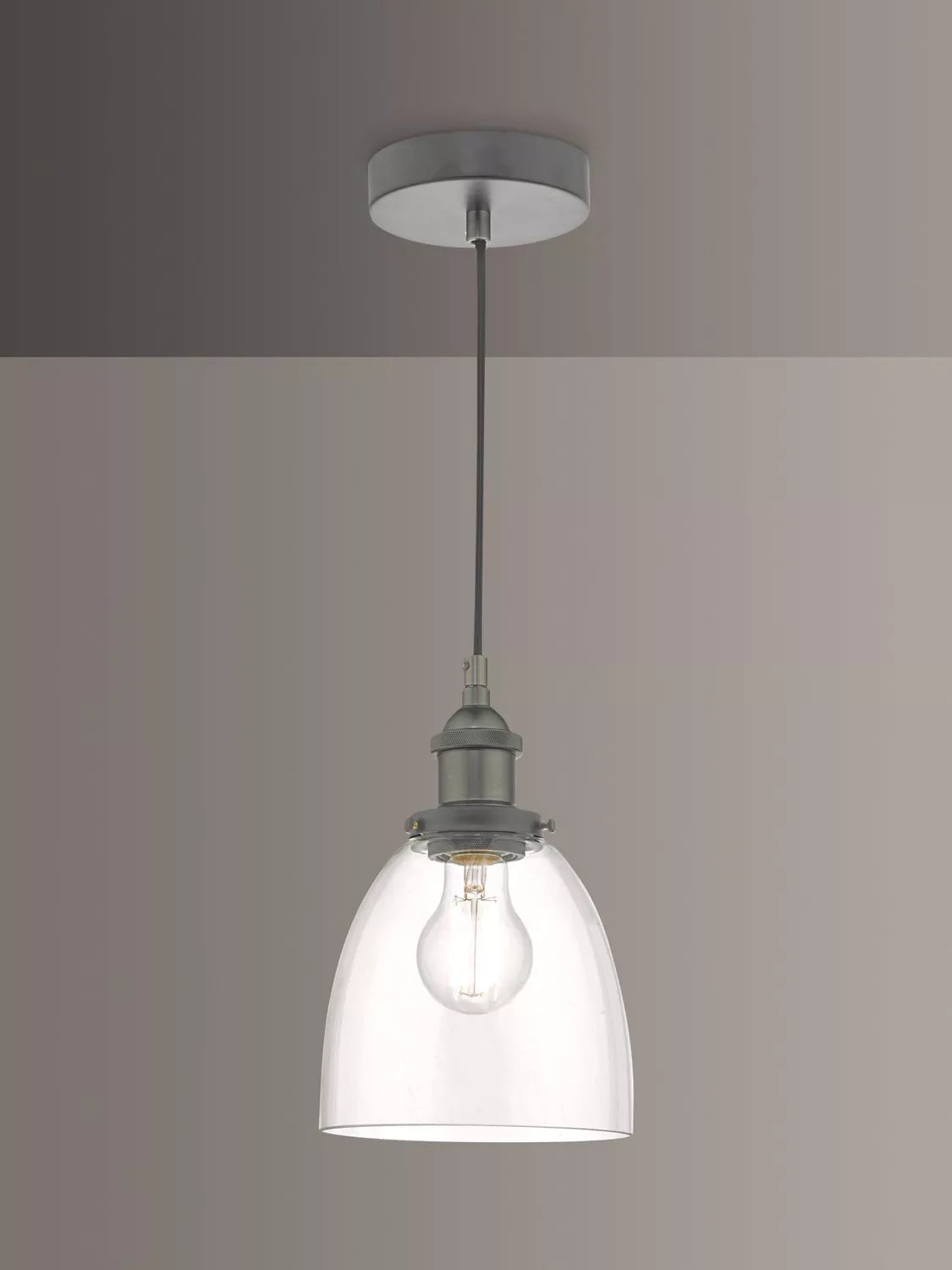 Där Arvin pendant light antique chrome glass (British brand)