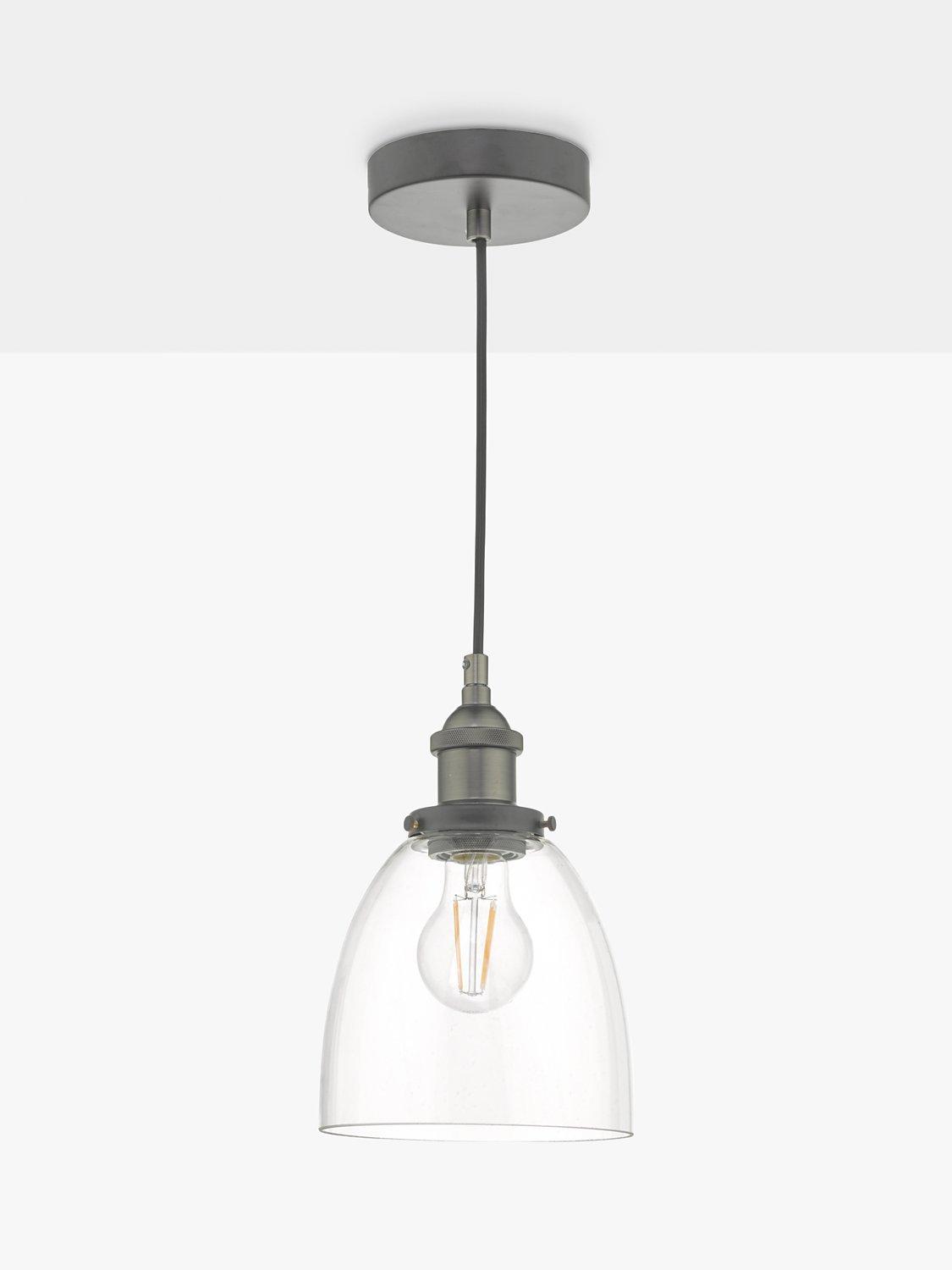 Där Arvin pendant light antique chrome glass (British brand)
