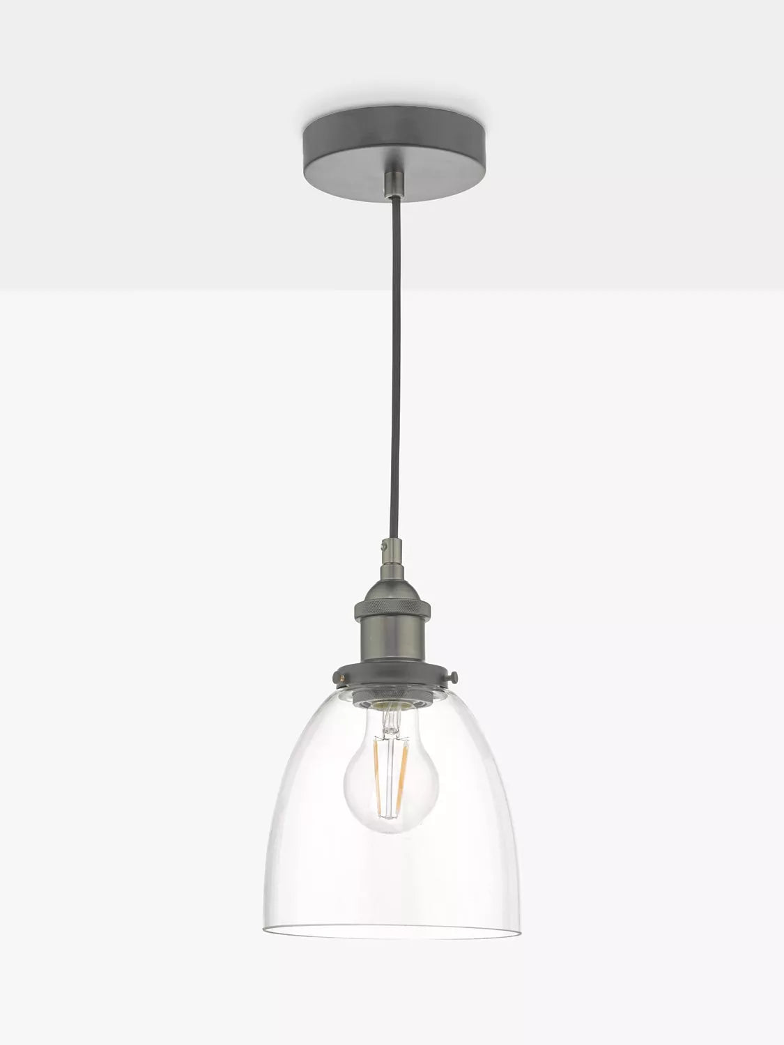 Där Arvin pendant light antique chrome glass (British brand)