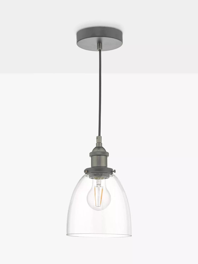 Där Arvin pendant light antique chrome glass (British brand)
