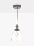 Där Arvin pendant light antique chrome glass (British brand)