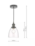 Där Arvin pendant light antique chrome glass (British brand)