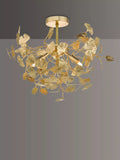 Där Yadira gold leaf semi flush ceiling light - British product