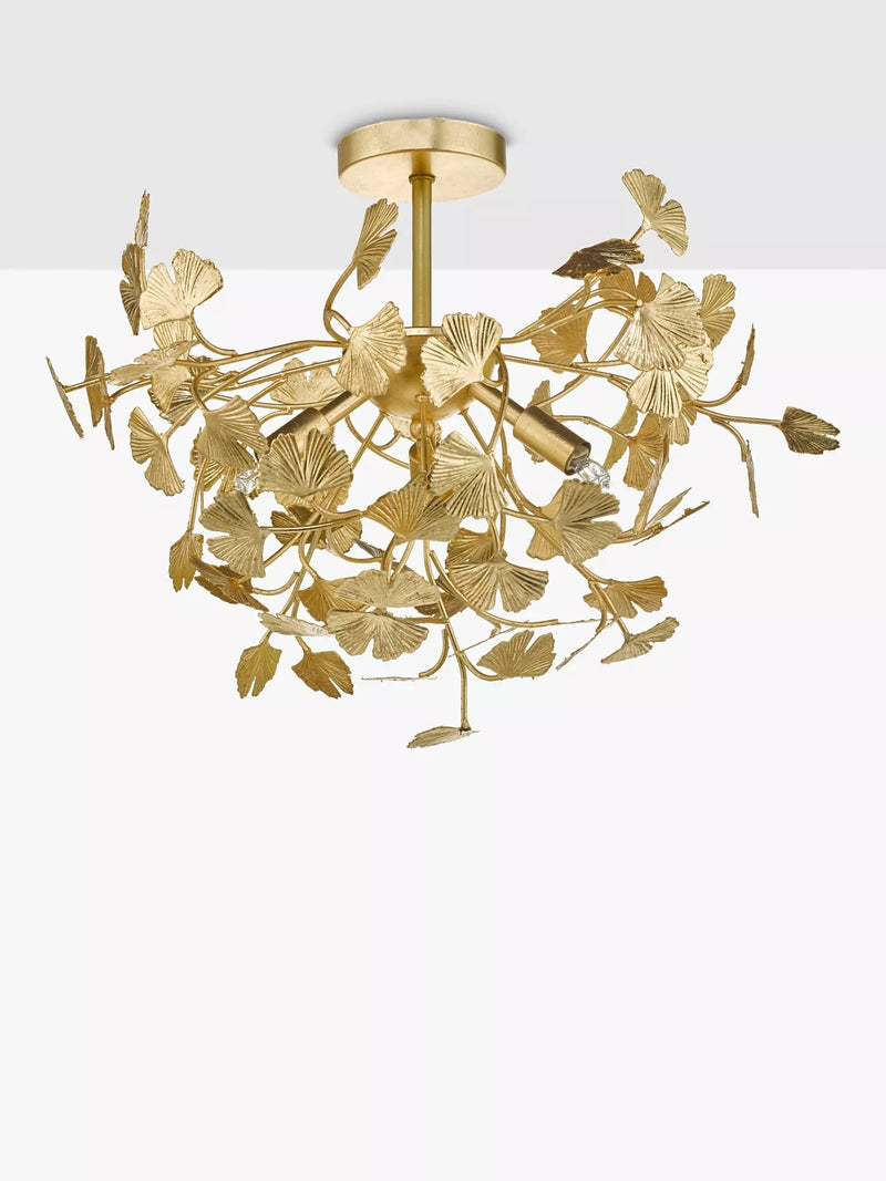 Där Yadira gold leaf semi flush ceiling light - British product