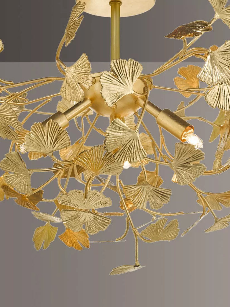 Där Yadira gold leaf semi flush ceiling light - British product