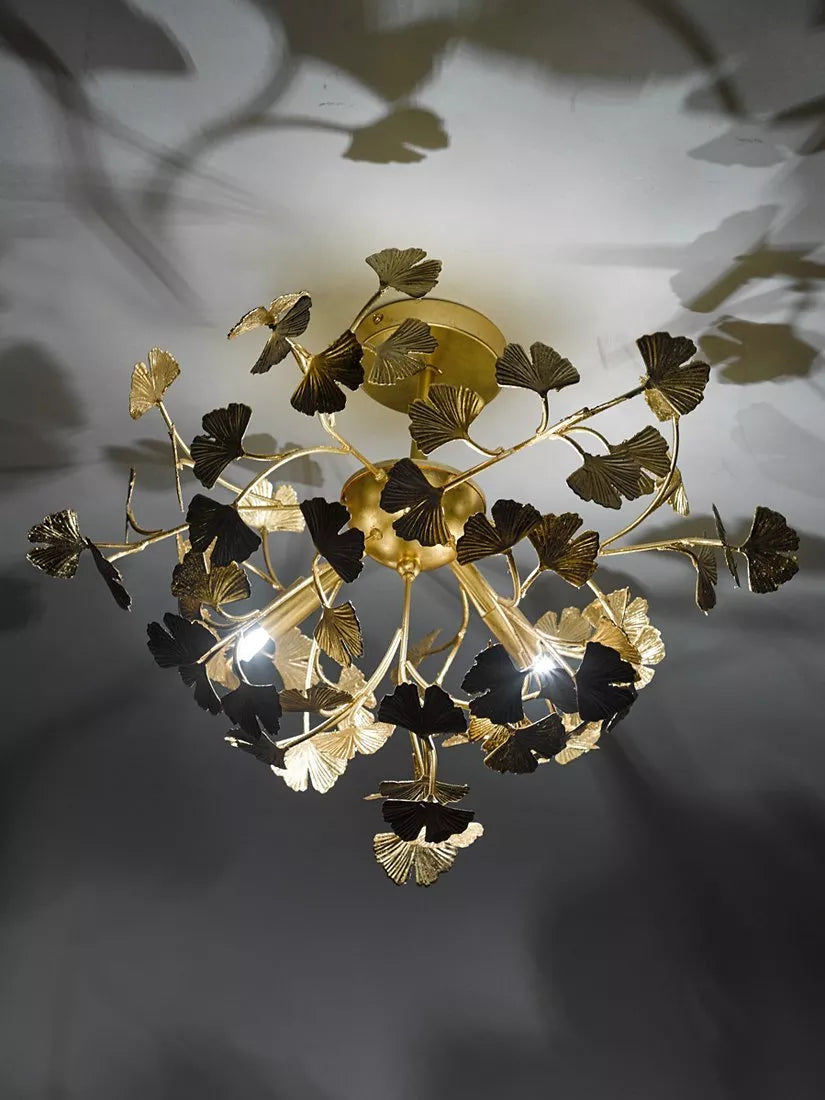 Där Yadira gold leaf semi flush ceiling light - British product
