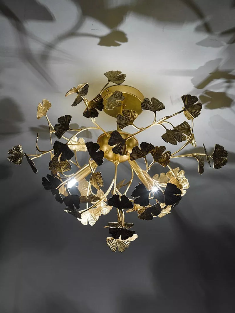 Där Yadira gold leaf semi flush ceiling light - British product