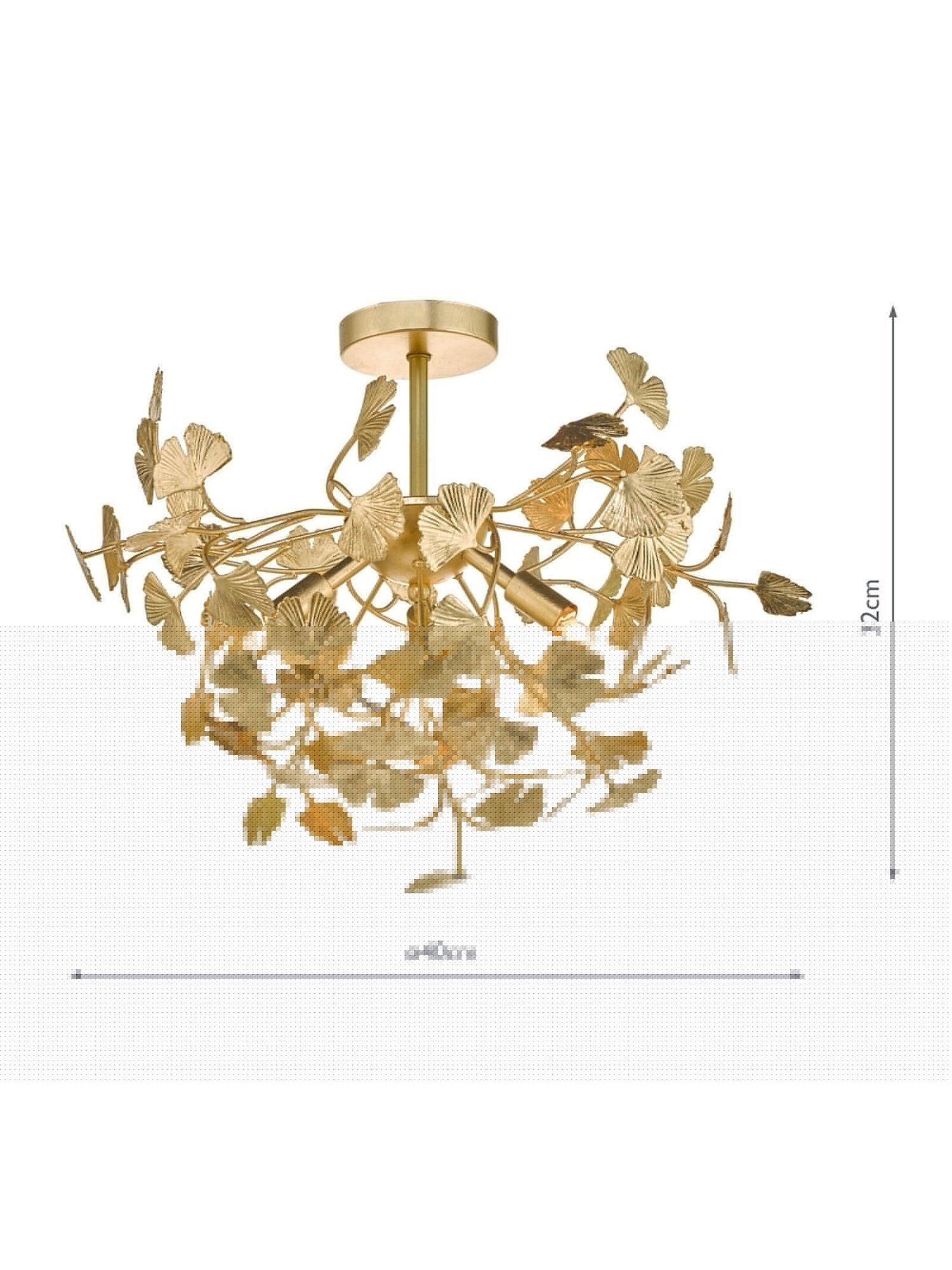 Där Yadira gold leaf semi flush ceiling light - British product