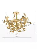 Där Yadira gold leaf semi flush ceiling light - British product