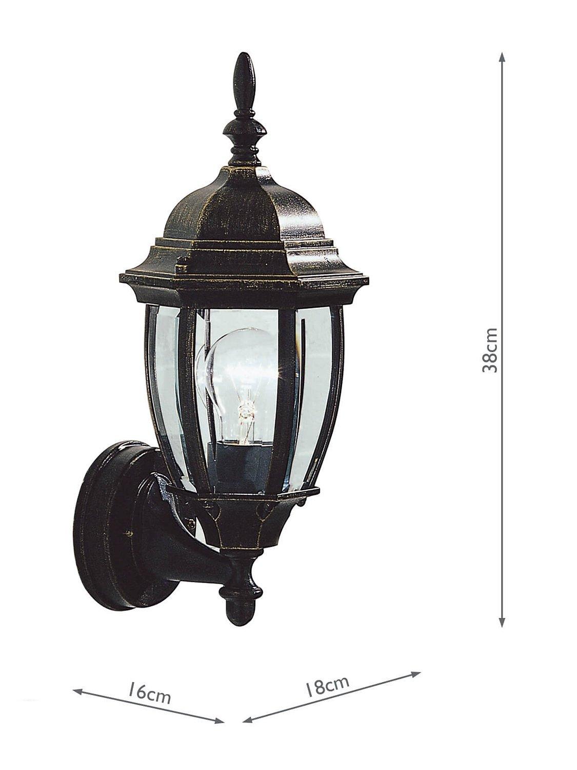 Där Hambro outdoor wall light black/gold cast aluminium (British brand)