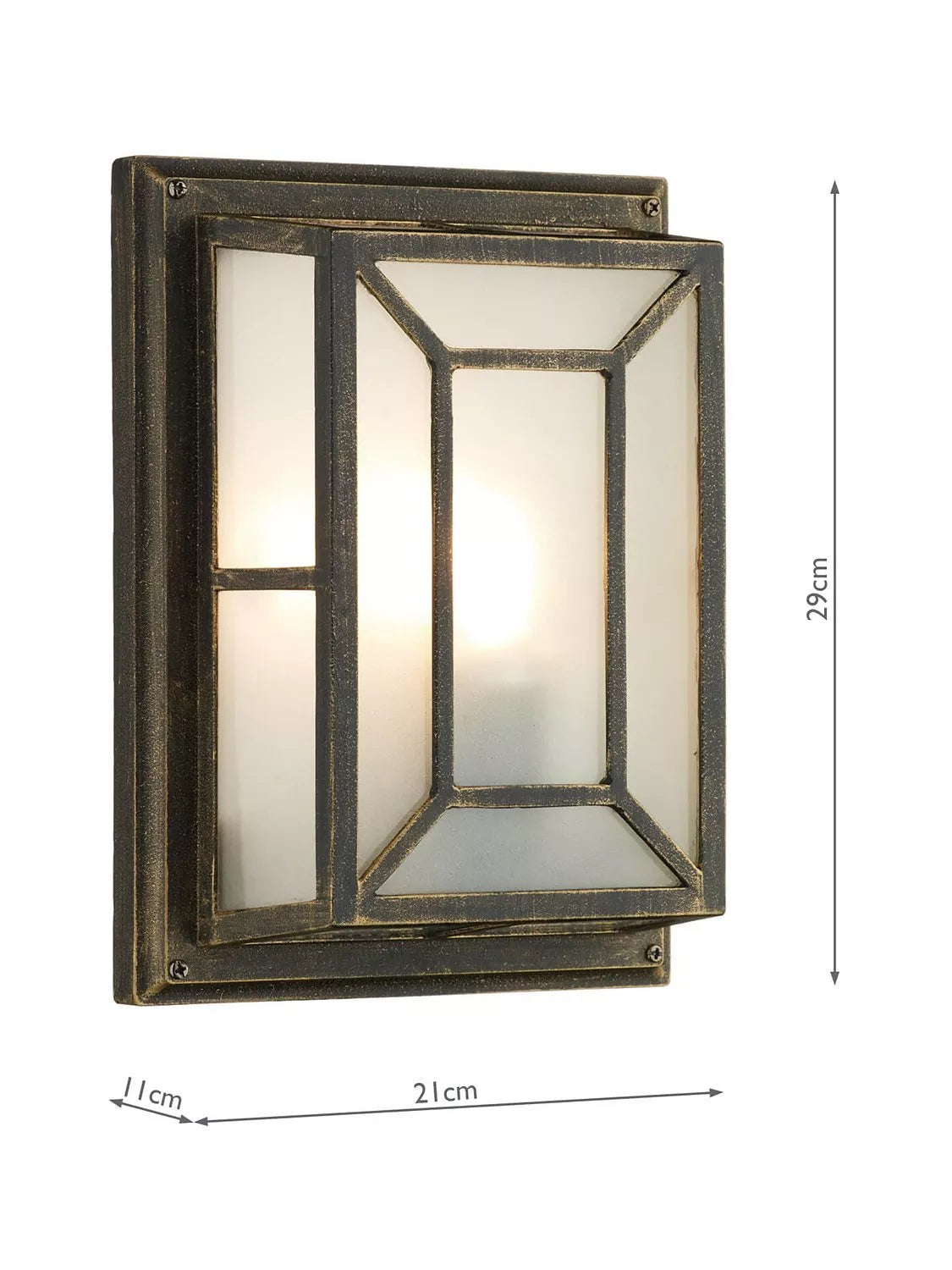 Där outdoor wall light black gold IP44, UK version
