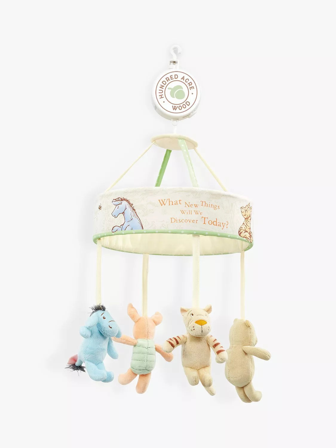 Winnie the Pooh cot mobile with musical rotation for newborns (British brand)