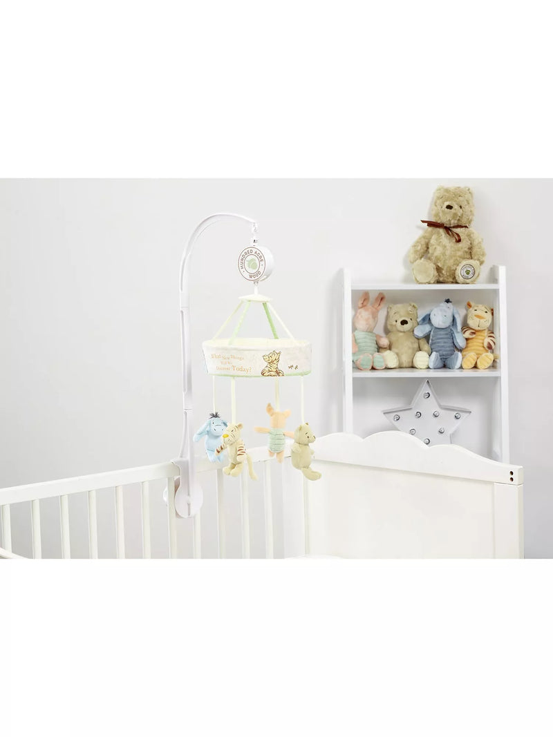 Winnie the Pooh cot mobile with musical rotation for newborns (British brand)
