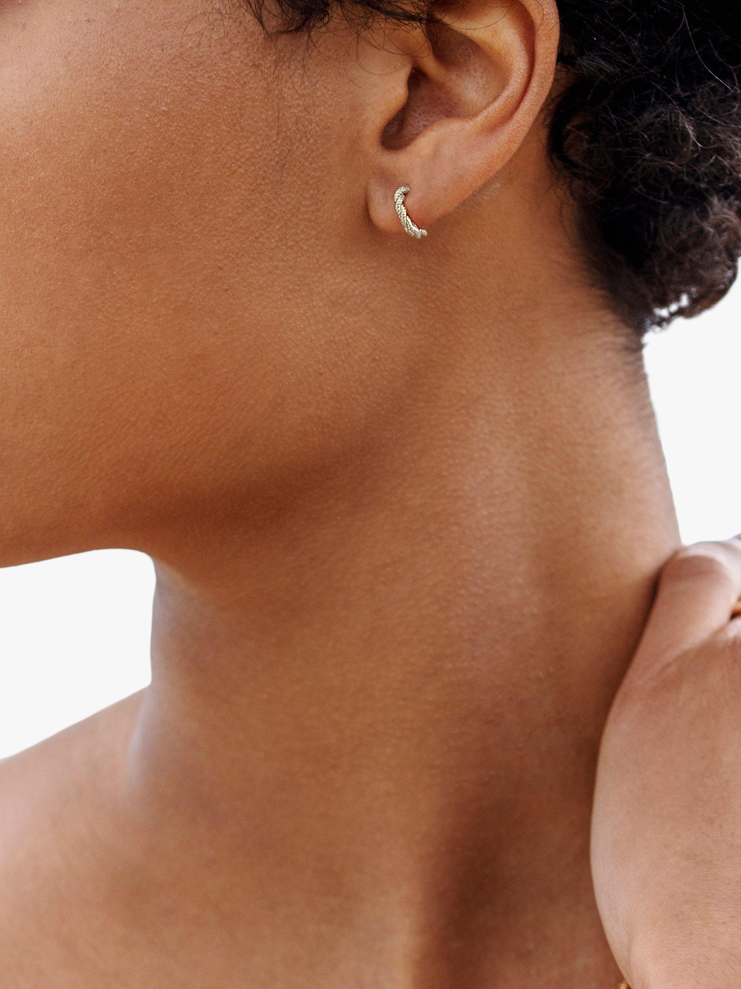 Monica Vinader Corda Huggie hoop earrings, imported from the UK