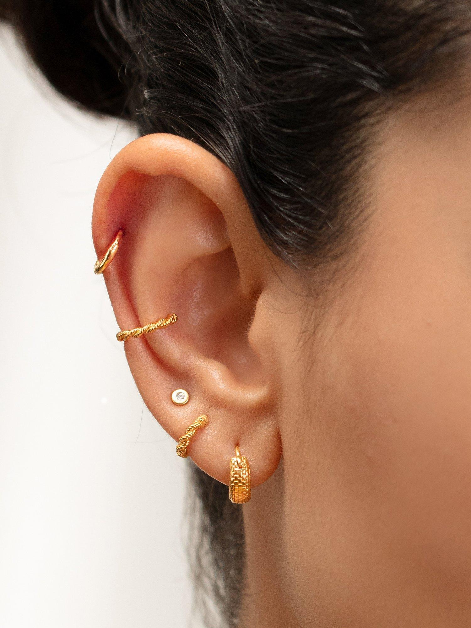 Monica Vinader Corda Huggie hoop earrings, imported from the UK
