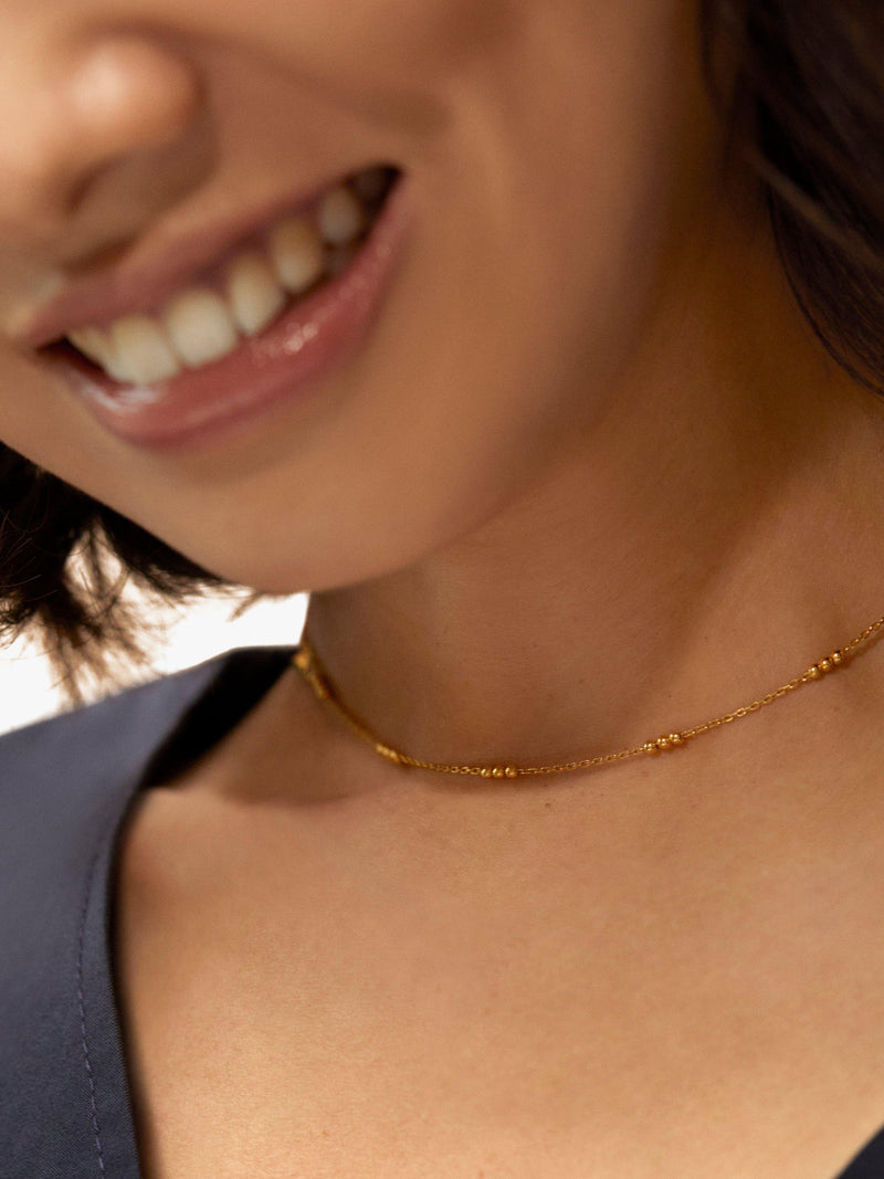 Monica Vinader triple beaded chain necklace 45-50cm - British product
