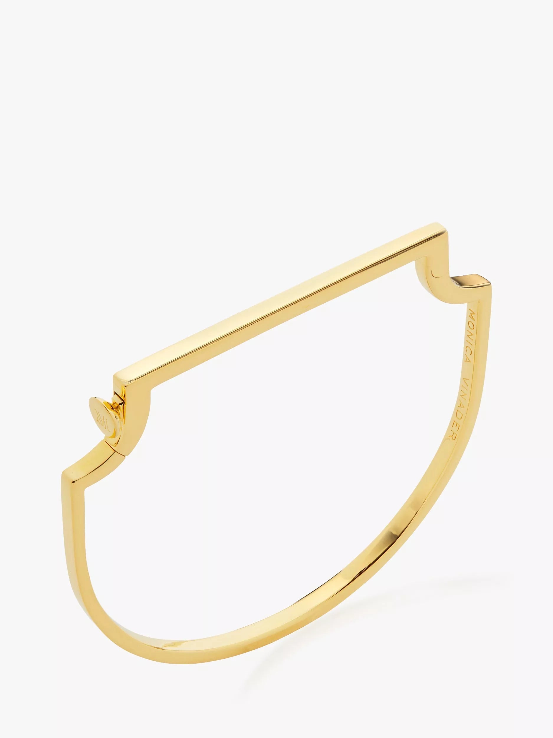 Monica Vinader skinny bangle gold plated sterling silver (British brand)