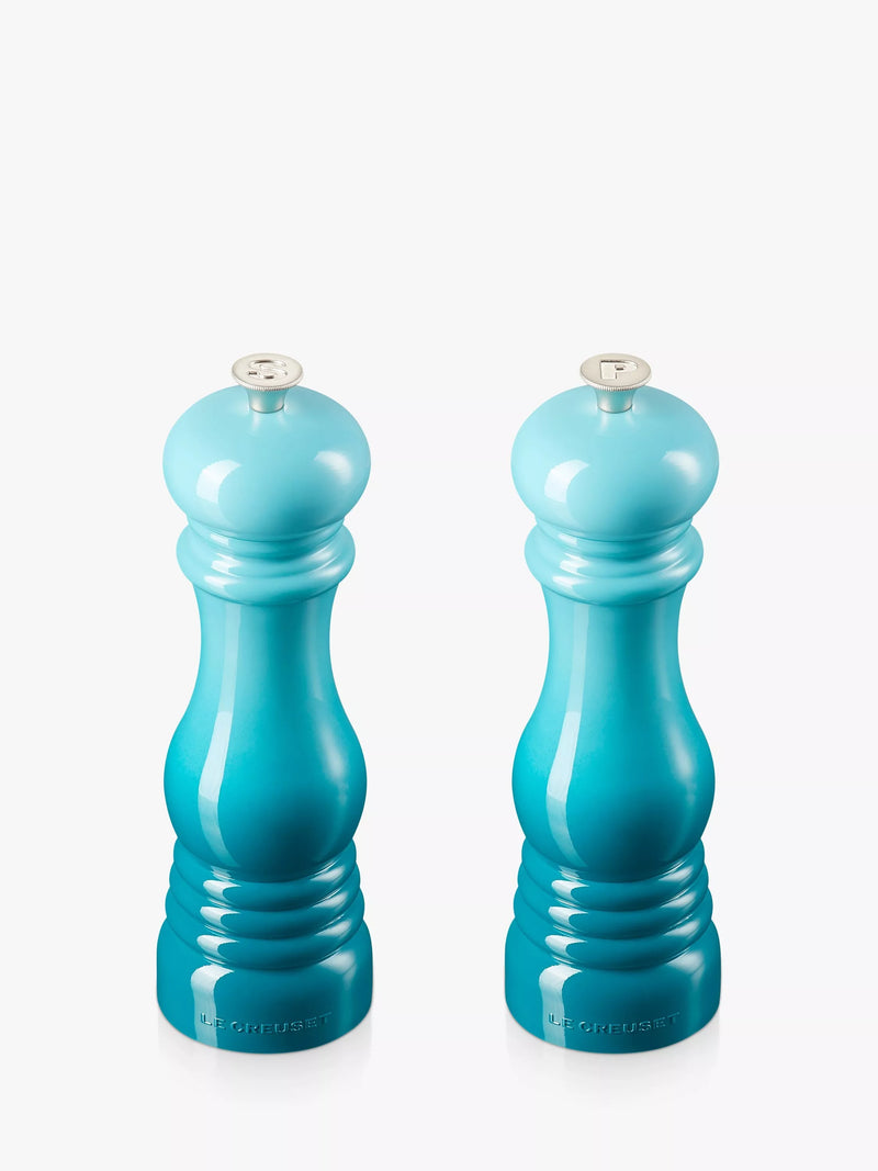 Le Creuset salt and pepper mills classic set of 2 teal (British brand)