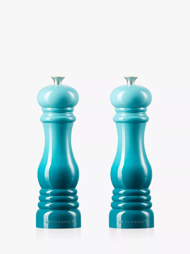 Le Creuset salt and pepper mills classic set of 2 teal (British brand)