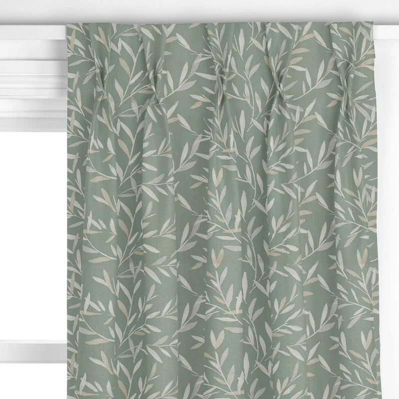 John Lewis Langley leaf embroidery curtain in Dark Duck Egg, UK version