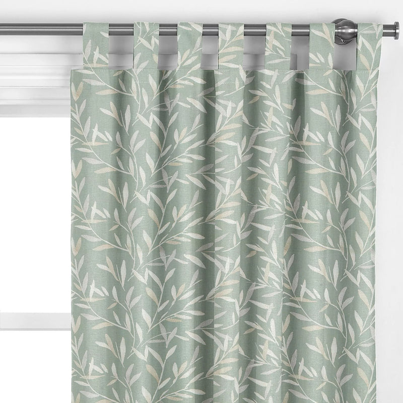 John Lewis Langley leaf embroidery curtain in Dark Duck Egg, UK version