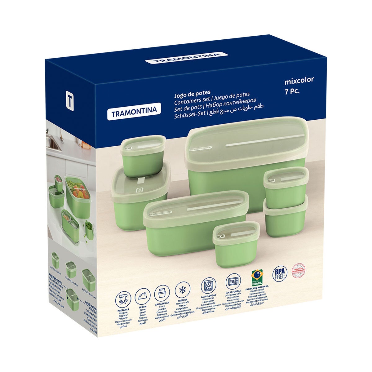 Tramontina food storage set 7 piece - British product