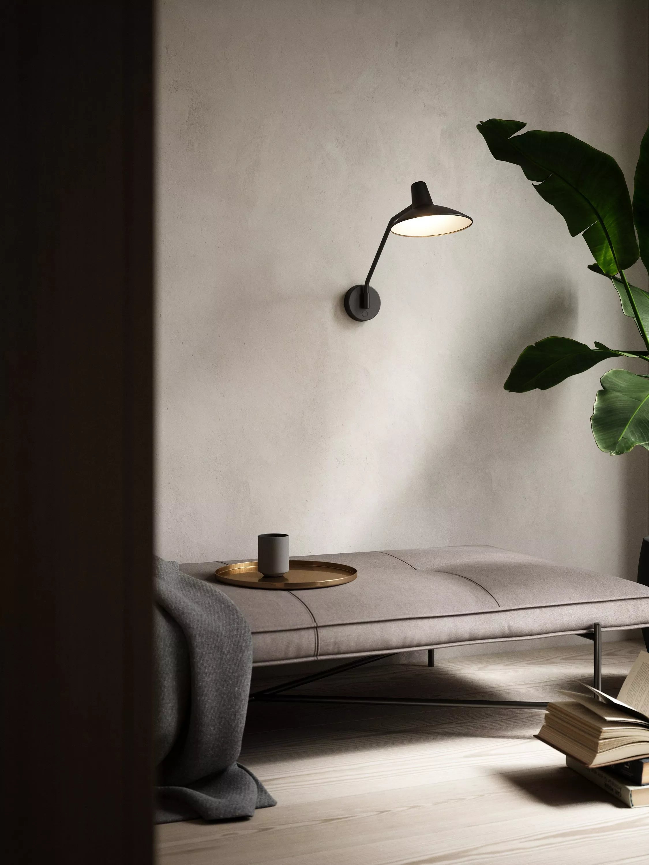 Nordlux Darci touch wall light black adjustable - British product
