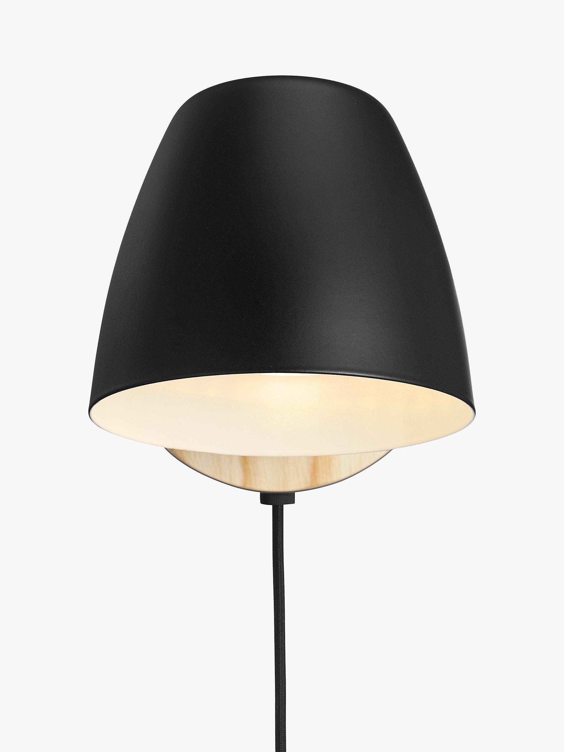 Nordlux black wall light ash wood metal, imported from the UK