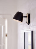 Nordlux black wall light ash wood metal, imported from the UK