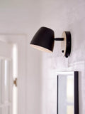Nordlux black wall light ash wood metal, imported from the UK