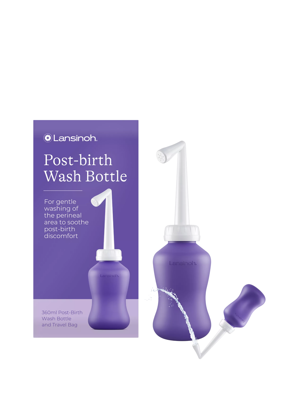 Lansinoh Post Birth Wash Bottle for perineal cleansing, UK version