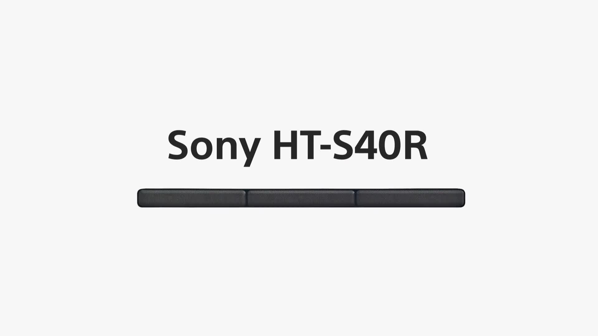 Sony HT-S40R soundbar system with wireless rear speakers and subwoofer (British brand)