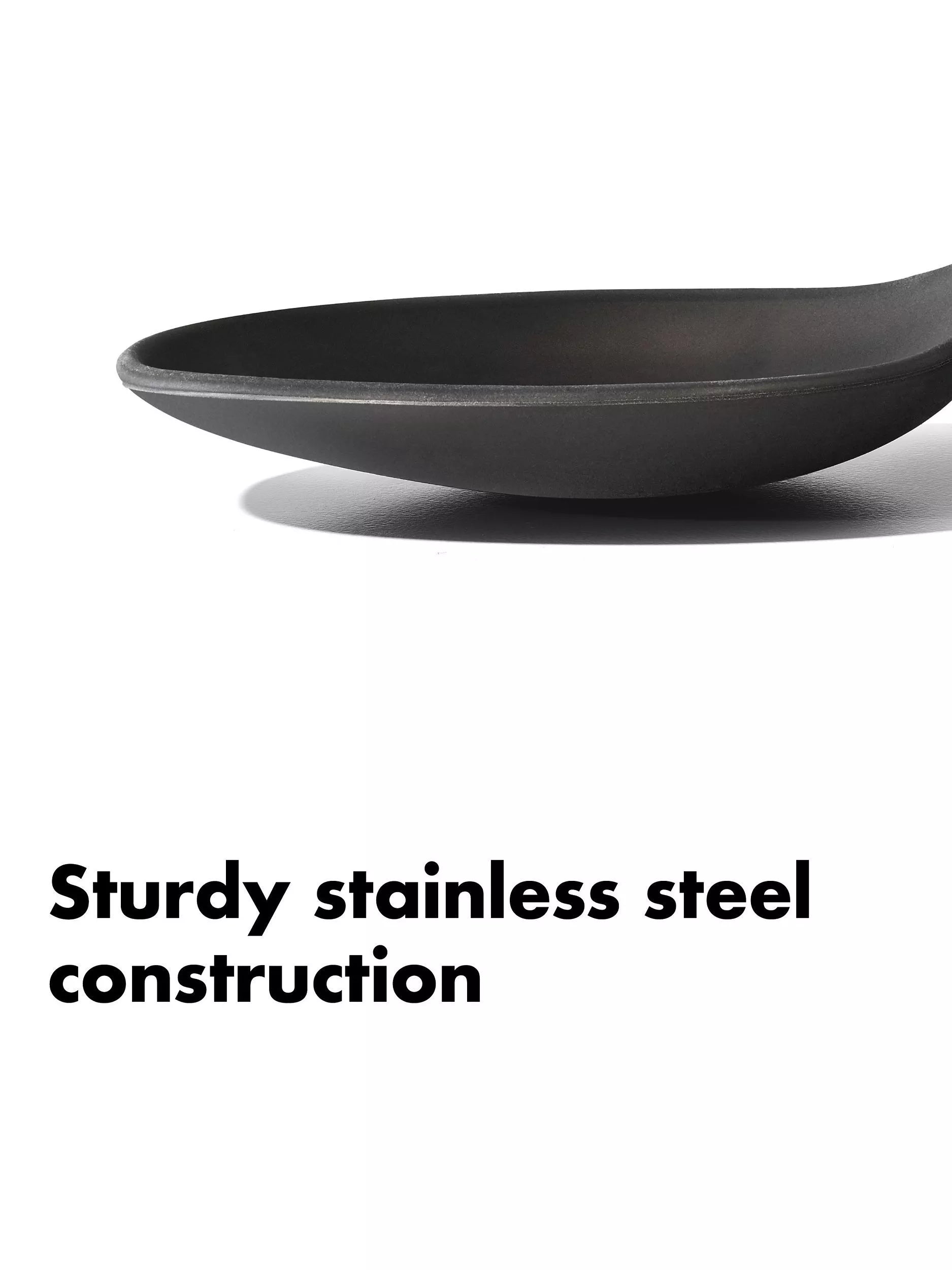 OXO stainless steel solid spoon with silicone head, imported from the UK